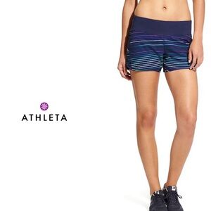 Athleta Fusion Stripe Ready set shorts